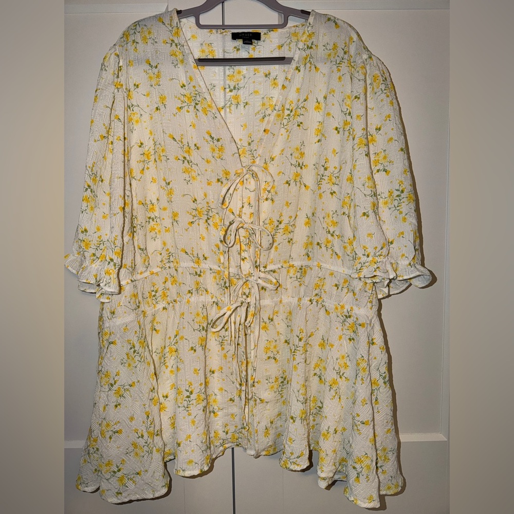 Haver Yellow Floral Patterned Garment